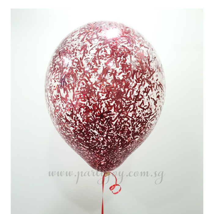 Red Glitters Helium Latex Balloon